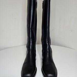 NWOB Franco Sarto Giselle Black Knee-High Leather Boots Size 9.5